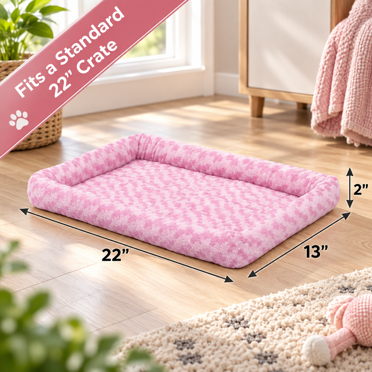 Cozy Bolster Crate Dog Bed