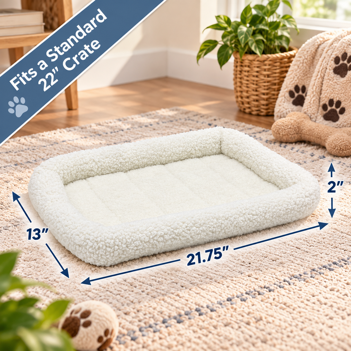 Cozy Bolster Crate Dog Bed