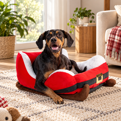 Cozy Santa Sleigh Pet Bed