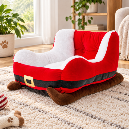 Cozy Santa Sleigh Pet Bed