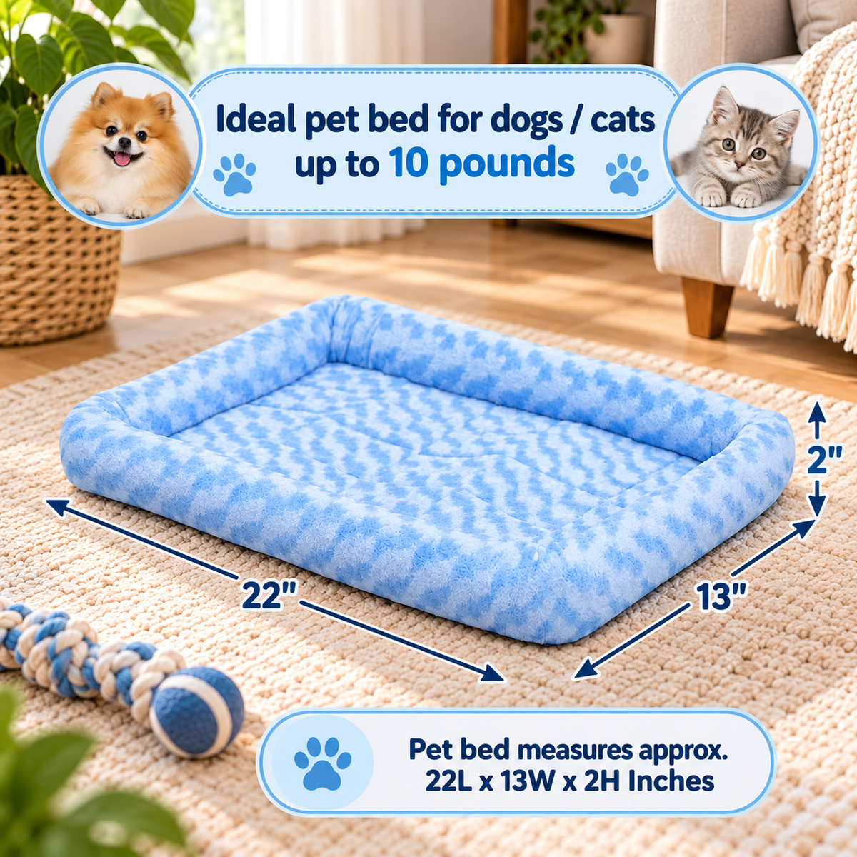 Cozy Bolster Crate Dog Bed