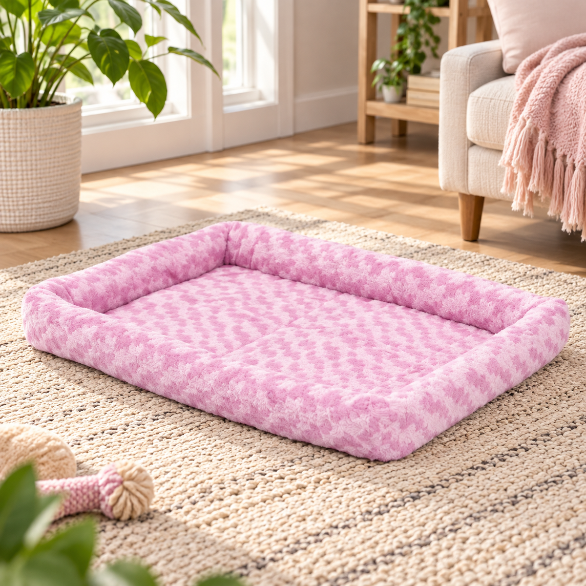 Cozy Bolster Crate Dog Bed