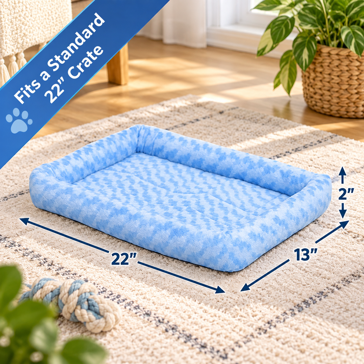 Cozy Bolster Crate Dog Bed