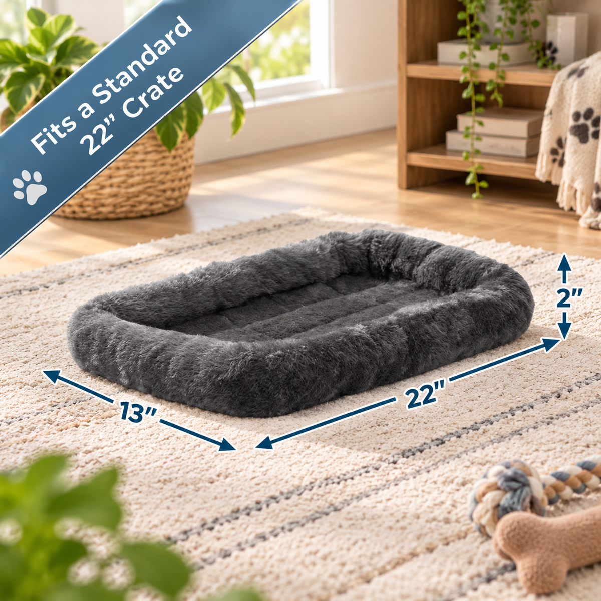 Cozy Bolster Crate Dog Bed