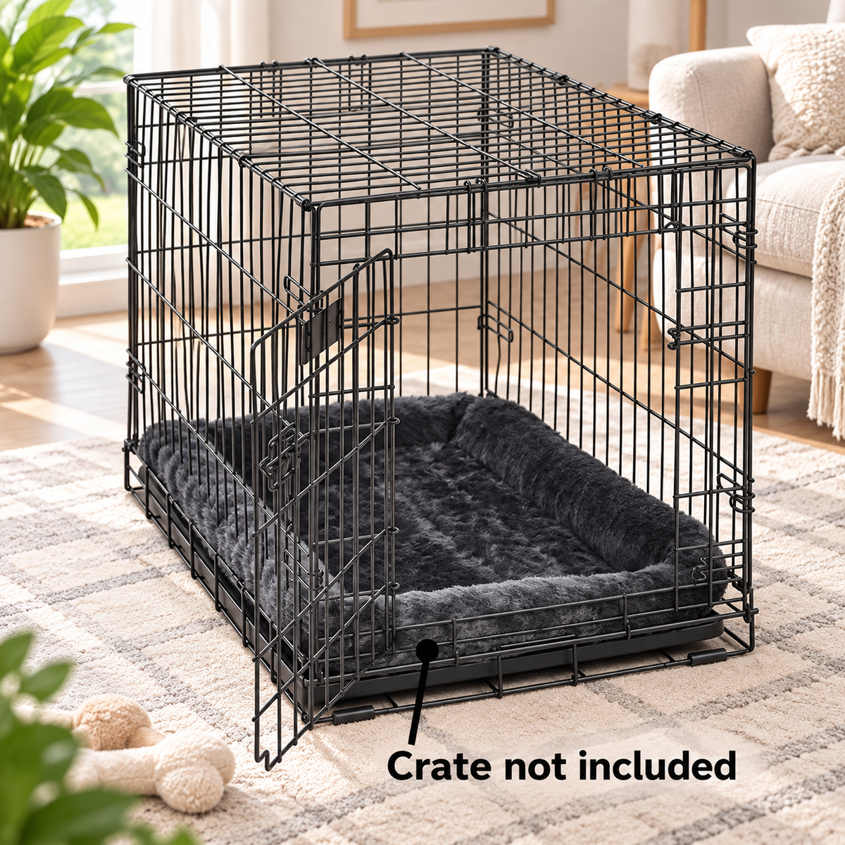 Cozy Bolster Crate Dog Bed