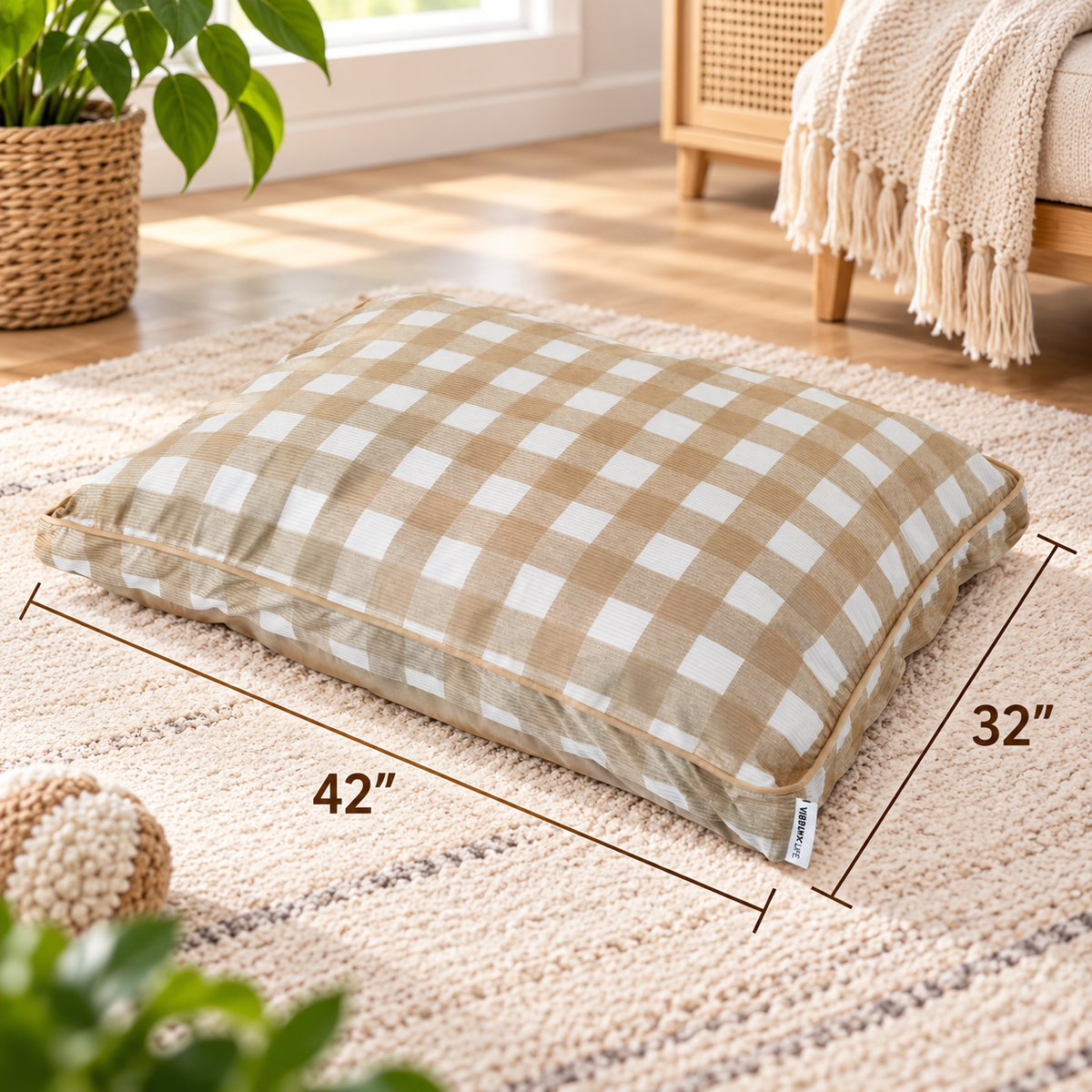 Deluxe Plaid Large Dog Bed