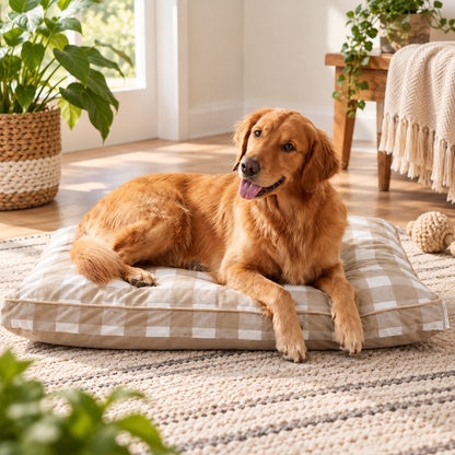 Deluxe Plaid Large Dog Bed