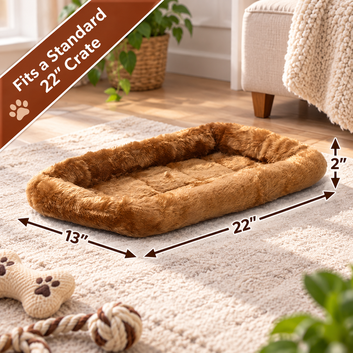 Cozy Bolster Crate Dog Bed