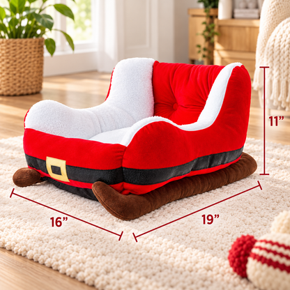Cozy Santa Sleigh Pet Bed